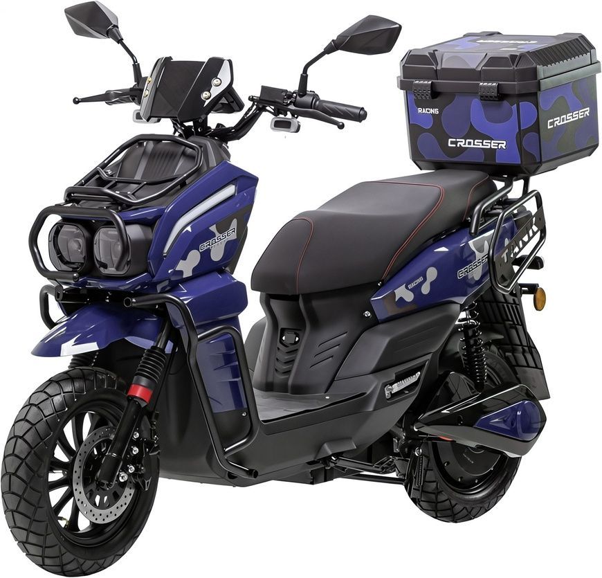 Электроскутер 2500W на колесах 12 дюймов с дисковыми тормозами Crosser CR-21 Синий CR-21 2500W Син фото