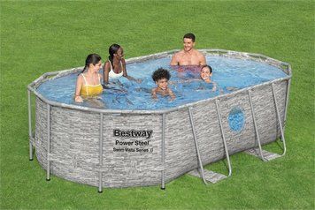 Каркасний овальний басейн 7250 літрів Bestway 56714 427х250х100 см З фільтр-насосом на 2006 л/ч 56714 фото
