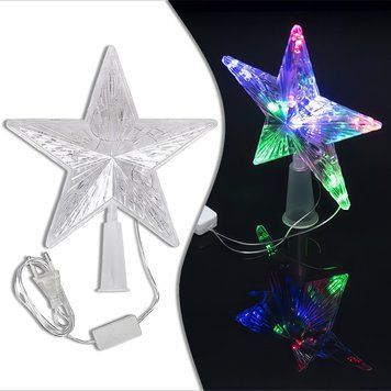 Електрична верхівка на ялинку у вигляді Зірки розміром 14 см LED D-33 В упаковці 1 шт 98413/KL фото