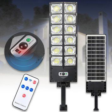 Ліхтар вуличний 360 LED на пульті з датчиком руху та сонячною панеллю W789A-6 8234/SP фото