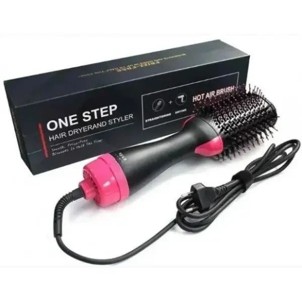 Фен - расчёска 3 в 1 One step Hair Dryer 1000 Вт 3 режима выпрямитель для укладки волос стайлер WM-001 14388/MG фото
