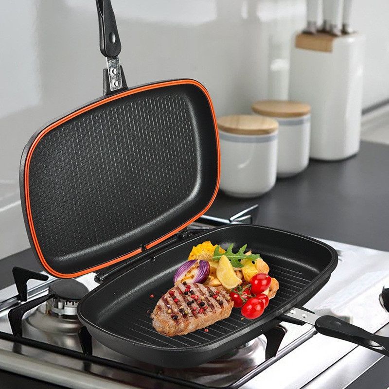 Сковорода-гриль двойная с антипригарным покрытием Double grill PAN Сковорода для кухни 32 см 7119-ч/GR фото