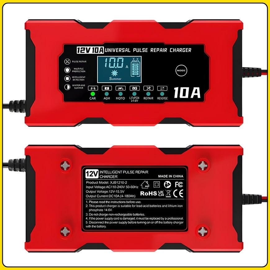 Зарядное устройство 12V/10A для аккумуляторов&nbsp;с LCD дисплеем M18689 17121/MG фото