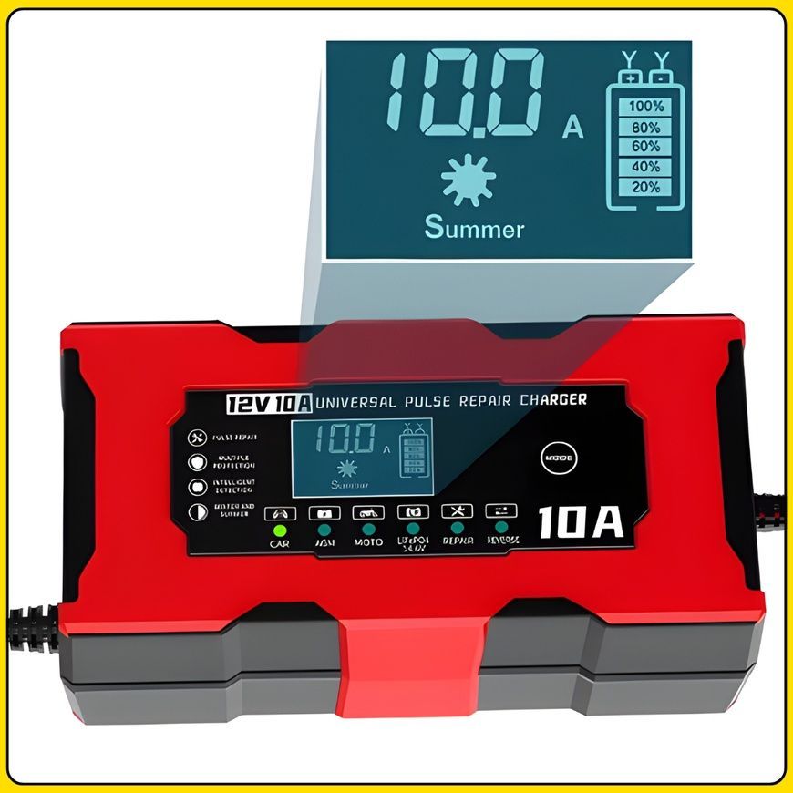 Зарядное устройство 12V/10A для аккумуляторов&nbsp;с LCD дисплеем M18689 17121/MG фото