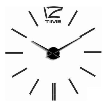 Большие настенные 3D часы DIY Clock Зеркальные настенные часы с стрелками Черного цвета 8094-1/GR фото