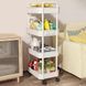 Напольная 4 ярусная полка-этажерка 32.5&times;21.5&times;97 см на колесах Storage rack Белая 3421/AND фото 3