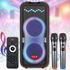 Портативна Bluetooth колонка 2x10" з бездротовими мікрофонами ZXX-1510 100W 6296/EW фото 1