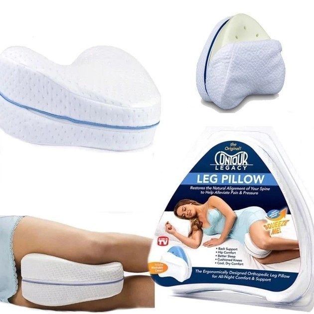Ортопедическая Подушка Leg Pillow с Эффектом Памяти для Ног и Колен Белая LP50/DT фото