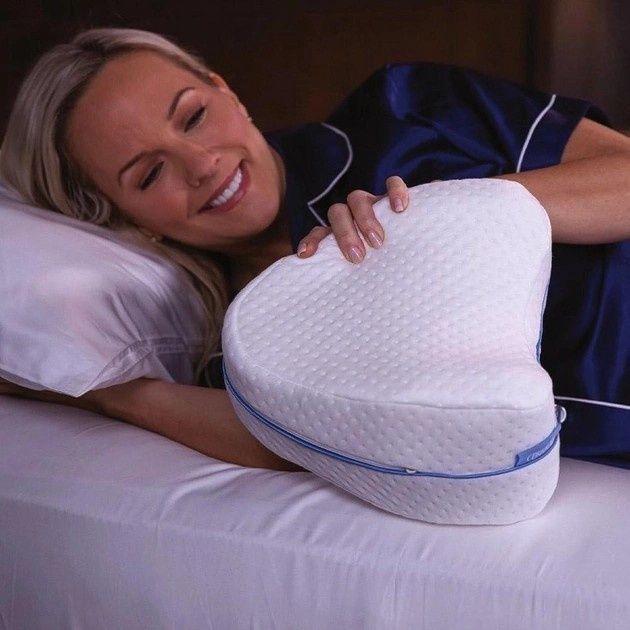 Ортопедическая Подушка Leg Pillow с Эффектом Памяти для Ног и Колен Белая LP50/DT фото