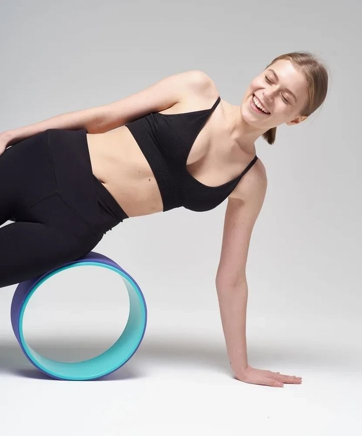 Колесо для занять йоги EasyFit TPE 33 см MS 1842 Спортивний обруч для фітнес-тренувань MS 1842 фото