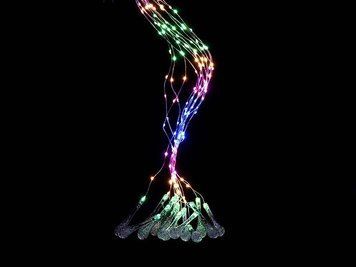 Гірлянда новорічна на мідному дроті 3х1 м на 300LED Крапля колір свічення Мікс COPPER-WIRE-300WW-8 8375/EW фото