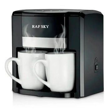 Кофеварка капельная на две чашки RAF SKY Электрическая мощная бытовая кофеварка для дома и офиса RS7320/GR фото