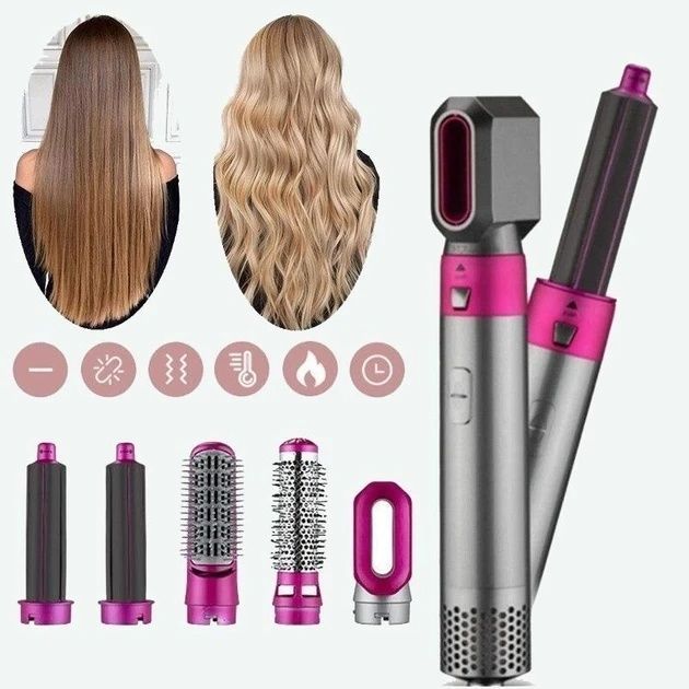 Стайлер 5 в 1 1000Вт Hot Air Styler Мультистайлер для волос с насадкам для укладки и завивкии 6806/EW фото