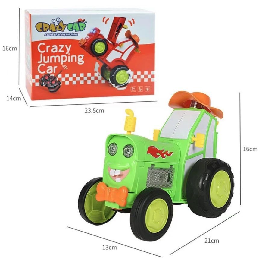 Трактор на радиоуправлении танцующий прыгающий со звуковыми эффектами Crazy Jumping Car Зеленый 2101-4/МК фото