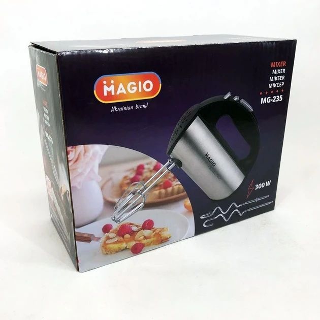 Ручной миксер для кухни на 5 скоростей MAGIO MG-235 300 Вт Кухонный электрический миксер 12494/MX фото