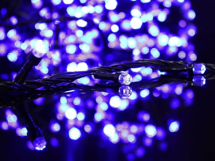Электрическая гирлянда с формой лампы Рубинка большая на 100LED LED100B-8 и черной проволоки Синий 8645/EW фото