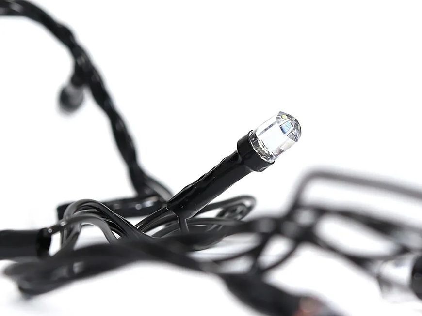 Электрическая гирлянда с формой лампы Рубинка большая на 100LED LED100B-8 и черной проволоки Синий 8645/EW фото