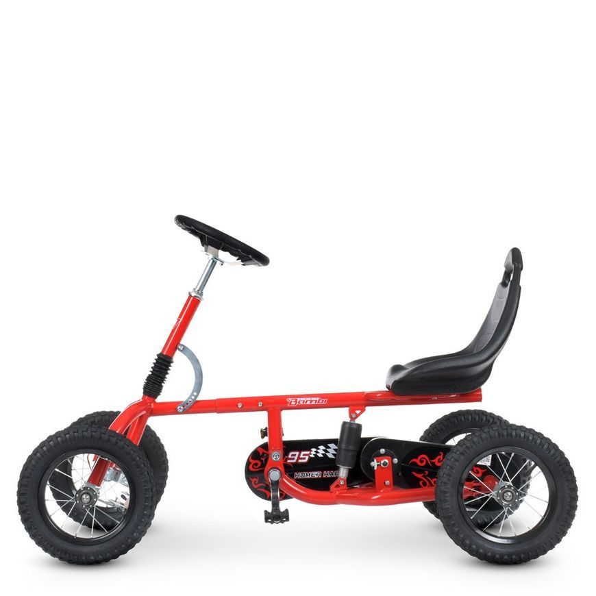 Детский карт с регулировкой руля и сиденья Bambi M 1697-3-2 Красный Педальная машинка веломобиль M 1697-3-2 фото