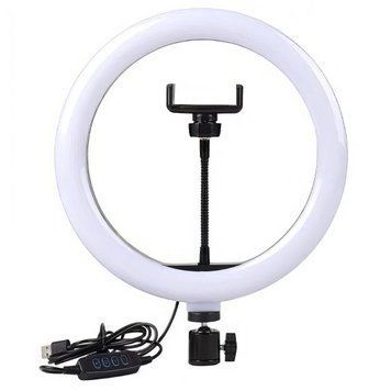 Кільцева LED лампа 30 см з кріпленням для телефону QX-300 USB Світлодіодна лампа для блогера 00848/D фото