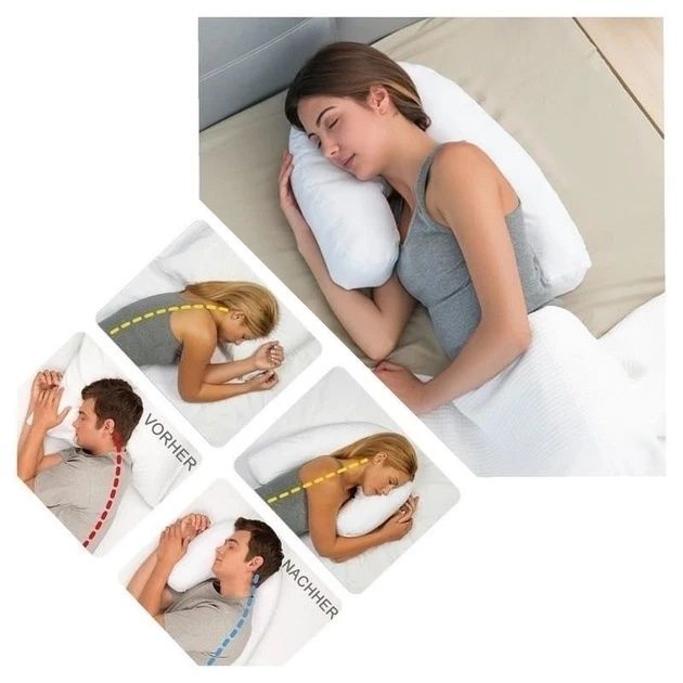 Анатомическая подушка для сна Side Sleeper Pro M-122 в виде Подковы для удобного сна Белый 14654/MG фото