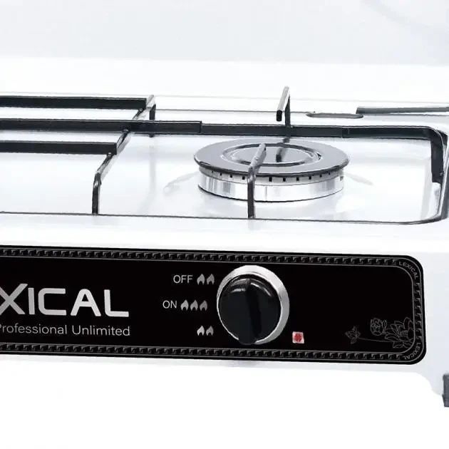 Плита газова настільна з двома конфорками Lexical LGS 2812-8 Білий Портативна плита для дому 2812-2/208 фото