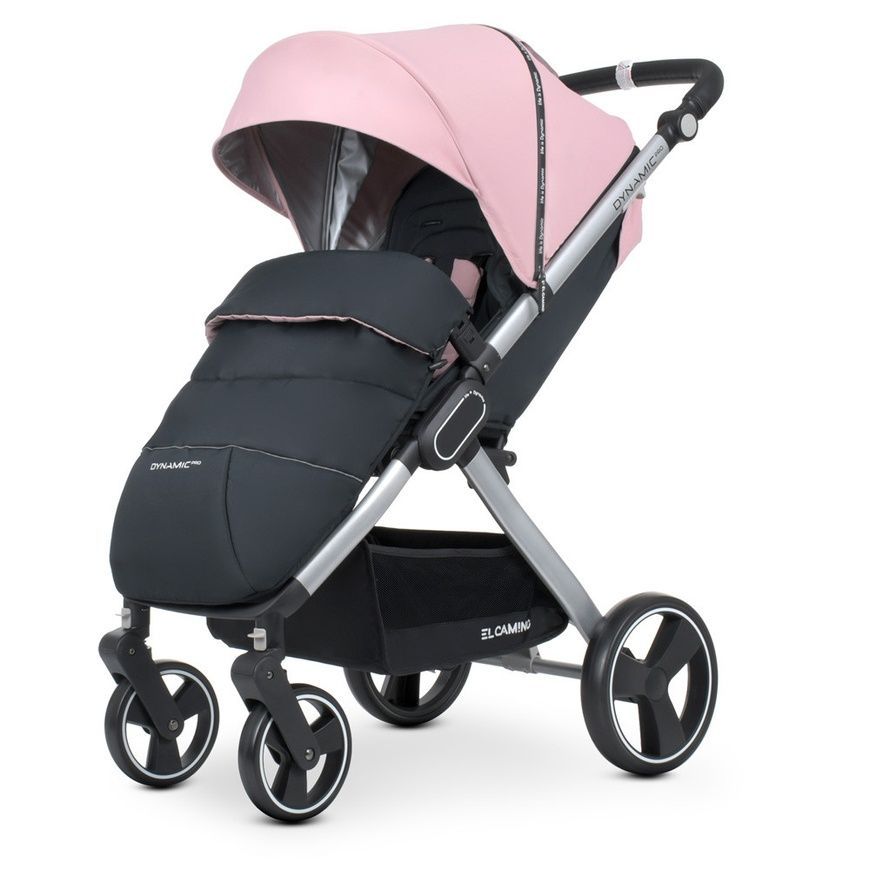 Прогулянковий дитячий візок El Camino ME 1053N DYNAMIC PRO Pale Pink з дощовиком та москітною сіткою Рожевий ME 1053N Pale Pink фото