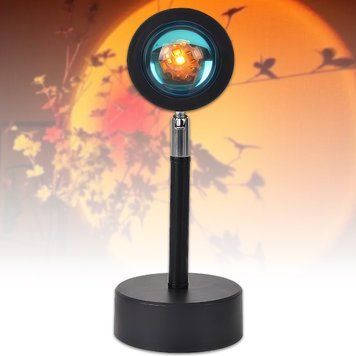 Світильник проекційний з ефектом заходу сонця Sunset Lamp Чорний Лампа LED для селфі WOW Pro 757/DT фото