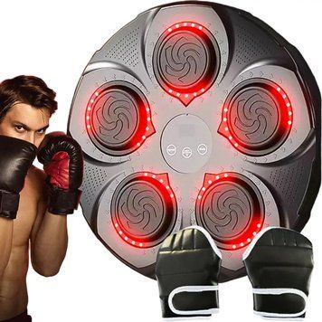 Тренировочный боксерский тренажер с музыкой и подсветкой 9 режимов Music Boxing Настенная мишень для бокса MBT8/DT фото