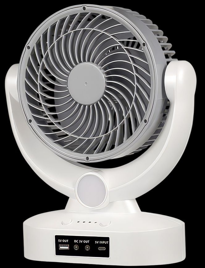 Акумуляторний вентилятор 8" із сонячною панеллю та LED лампою Megatop MT-801LS 17196/MG фото