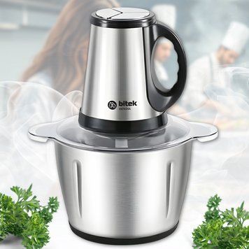 Кухонный измельчитель 3л&nbsp;с чашей&nbsp;из нержавеющей стали&nbsp;BITEK BT-2025 4000W 6118/EW фото