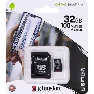 Карта пам'яті Kingston MicroSDHC 32GB UHS-I A1 (Cl10) та SDadapter SDCS2/32GB 298680/060012 в упаковці 1 шт 108768/KL фото