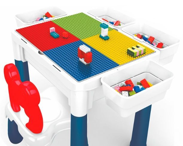 Детский конструктор-столик со стульчиком LIMO TOY KB 180 Игровой столик со столешницой и ящиками для хранения KB 180 фото