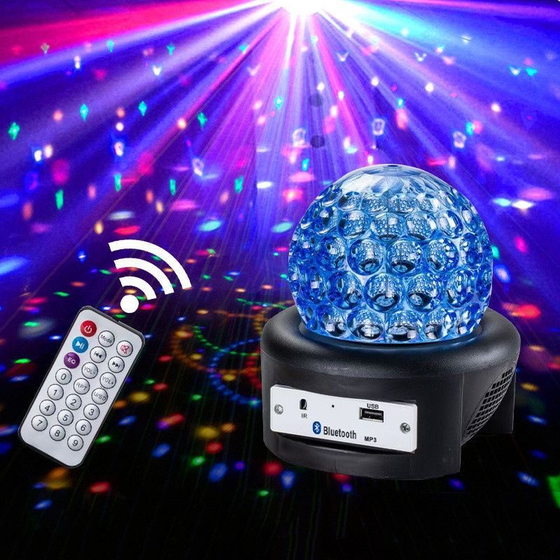 Музыкальный Диско-шар с пультом, флешкой и Bluetooth RHD-238 RGB 220V 8804/EW фото