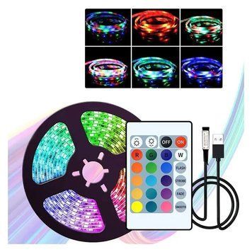 Світлодіодна RGB 2835 стрічка 5 метрів з пультом та адаптером LED LY-4 15896/MG фото