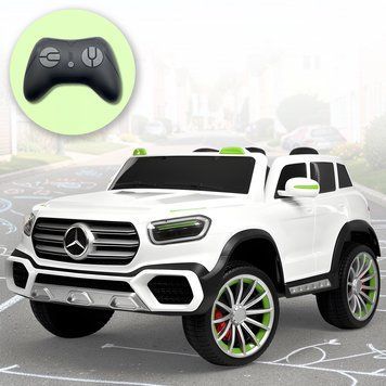 Дитячий електромобіль Mercedes-Benz до 6 км/год з EVA колесами та 4 моторами 45W M 6379EBLR-1 Білий M 6379EBLR-1 фото