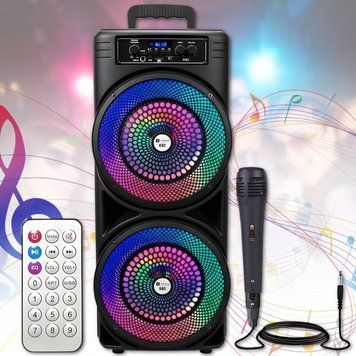 Bluetooth-колонка&nbsp;2&times;8.5" с RGB-подсветкой, пультом ДУ и&nbsp;микрофоном&nbsp;TTD-2807 K82&nbsp;30W TTD-2807-C34/VEN фото