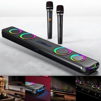 Саундбар для телевізора з бездротовими мікрофонами та RGB-підсвіткою G-68PRO 90W 0337/МК фото