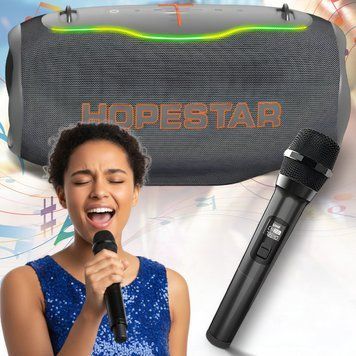 Портативна Bluetooth-колонка&nbsp;з мікрофоном і&nbsp;підсвіткою&nbsp;Hopestar H86&nbsp;180W Сірий 02685-2-Сер/MB фото