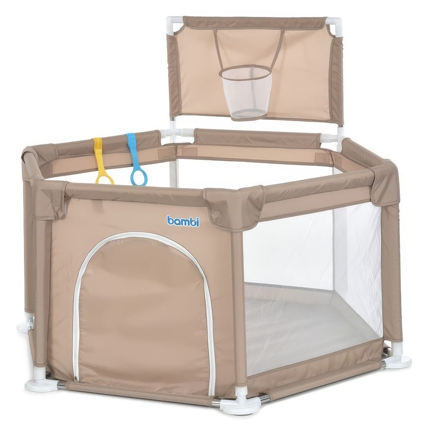Детский манеж 138&times;121&times;104 см с баскетбольным кольцом Bambi MR 1340-BG Бежевый MR 1340-BG фото