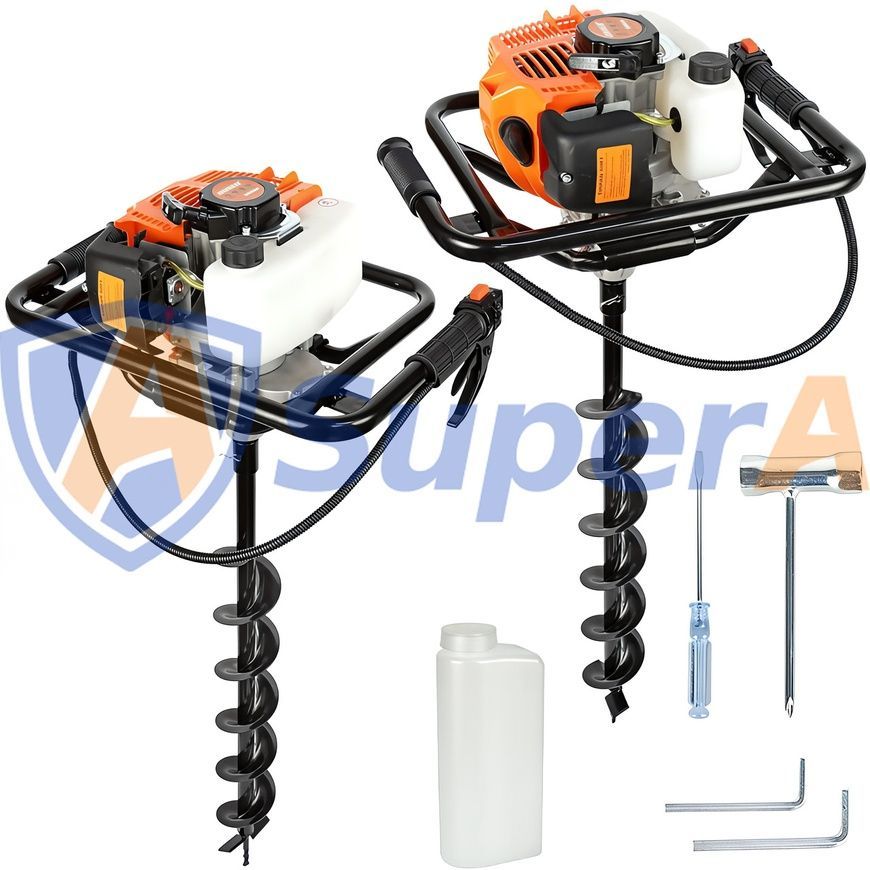 Бензиновый бур с шнеком 100 мм ASSUR ASR741 1700W ASR741/МК фото