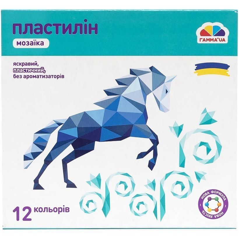 Пластилин на восковой основе 12 цветов Мозаика вес 144 г гамма в упаковке 107367/KL фото
