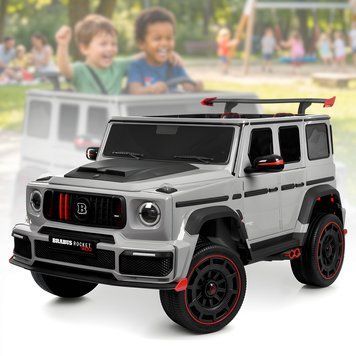 Дитячий електромобіль Brabus до 11 км/год із 4 моторами, пультом ДК та Bluetooth M 6404EBLR-11(24V) Сірий M 6404EBLR-11(24V) фото