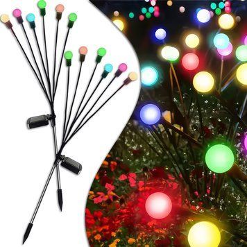 Комплект садових світильників 70 см на сонячній панелі Світлячки 6 LED 2 шт. 6554/DM фото