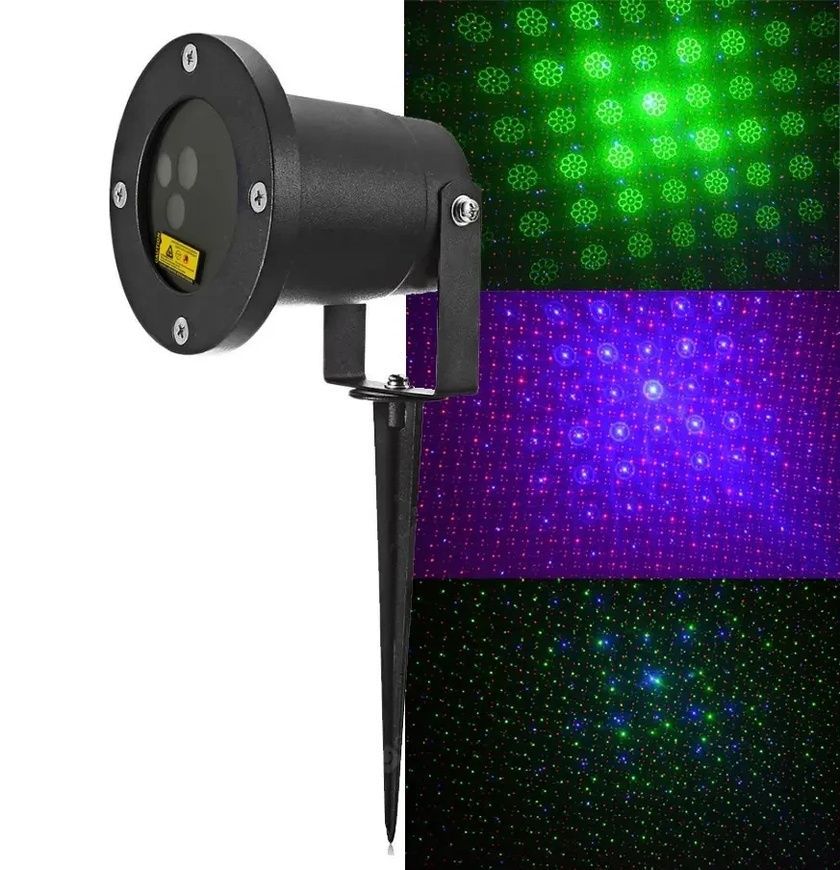 Лазерная установка уличная RD-8001 RGB 3 цвета 12 рисунков XL-719 RGB долговечная 14567/MG фото