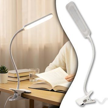 Настільна лампа USB на прищіпці з гнучкою ніжкою та LED підсвічуванням 1043-TL-10 Білий 5749-1-Бел/DM фото