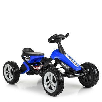 Детская машинка с металлической рамой Bambi kart M 4087E-4 Синий Педальная машинка веломобиль M 4087E-4 фото
