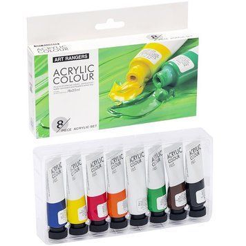 Акрилові фарби для малювання з 8 кольорів по 22 мл у тубі Art Ranger Acrylis regular в упаковці 8 шт 112008/KL фото