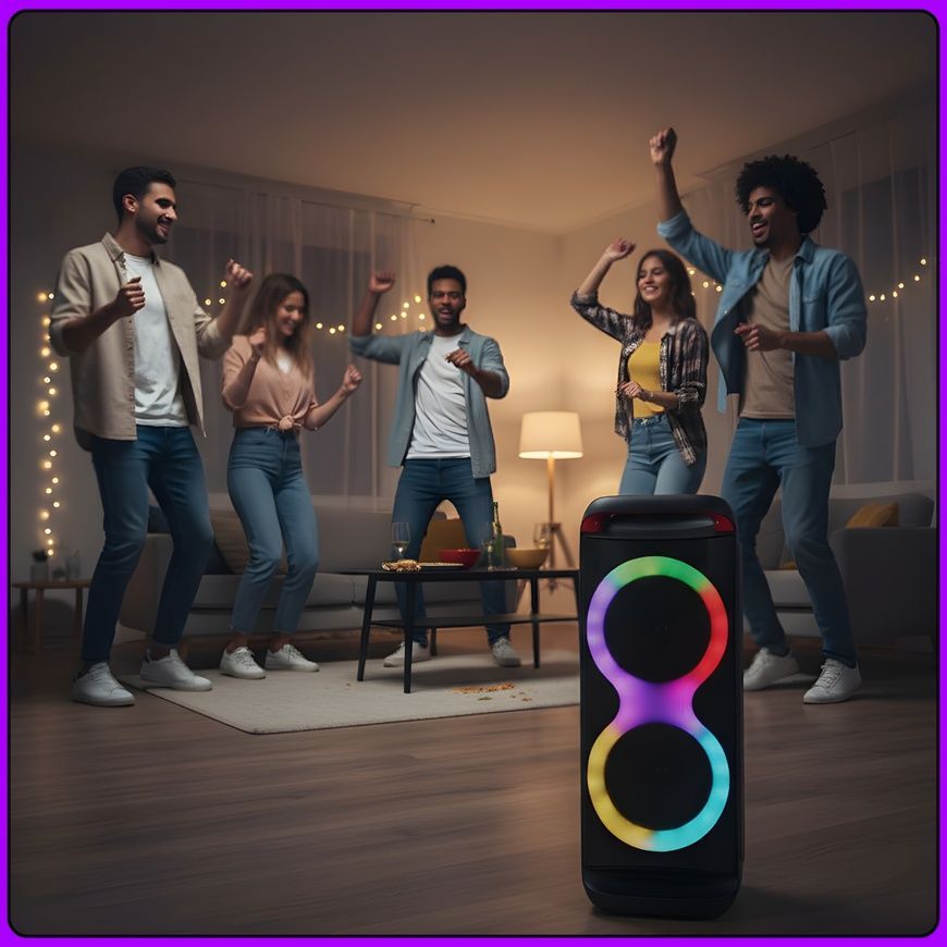 Bluetooth колонка&nbsp;з двома мікрофонами,&nbsp;RGB підсвічуванням та&nbsp;підтримкою TWS&nbsp;SPS ZQS8288 10378/SP фото