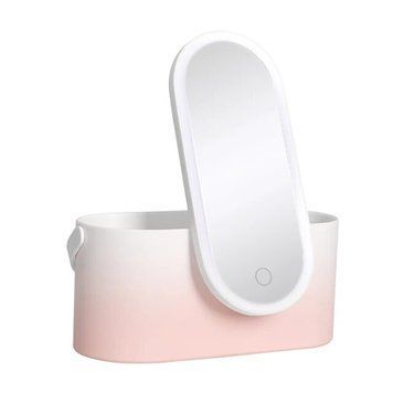 Портативная женская косметичка в виде сумочки с зеркалом от USB и подсветкой Cosmetic Mirror 907-51 Розовый 02432/MB фото