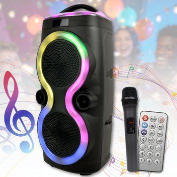 Портативна Bluetooth колонка 2х6.5"&nbsp;з RGB підсвічуванням, мікрофоном та пультом ДУ&nbsp;ZQS6236 32W 6097/EW фото